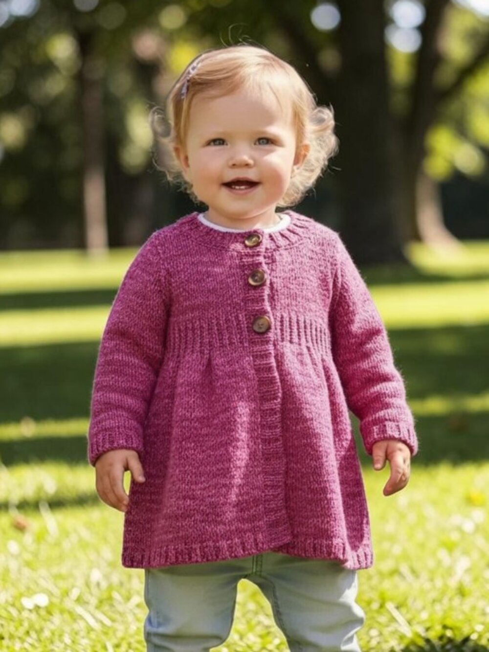 Old Navy Purple-Pink Marled Knit Cardigan 12-18 Months